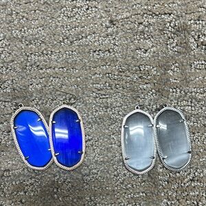 Kendra Scott Cobalt Blue and Silver Drop Earrings